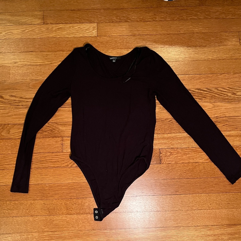 Black ribbed bodysuit